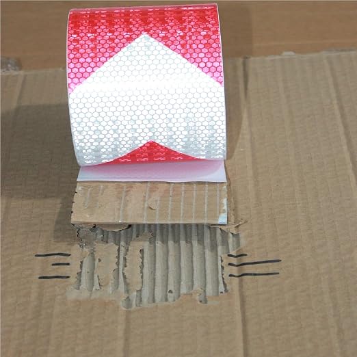 Reflective Tape Red and White 4 inch X 166 feet, Outdoor Waterproof Hazard - Image 2