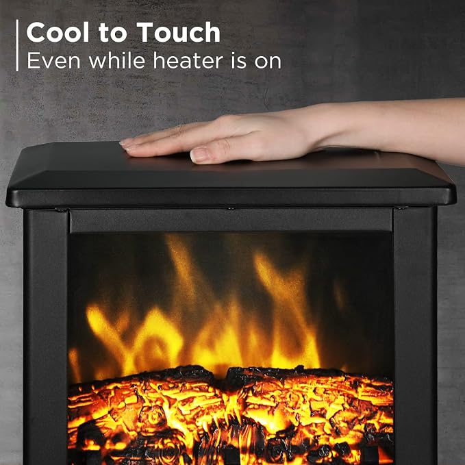 TURBRO Suburbs TS17 Compact Electric Fireplace Stove, 18” Freestanding Stove - Image 4