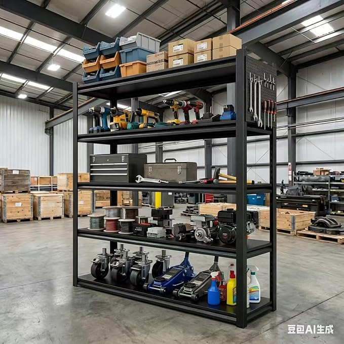 2 Sets Storage Shelves with Pegboard, 72“*48" Wide 24”Heavy Duty Garage - Image 2