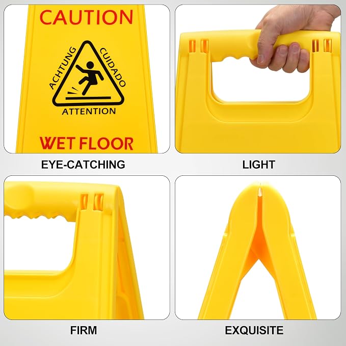 MATTHEW CLEANING 25'' Industrial Wet Floor Sign 12 Pack 2-Sided Safety A-Frame - Image 3