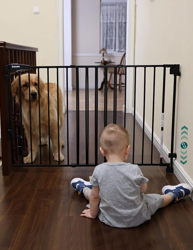 Babelio Easy to Remove & No Bottom Bar Baby Gate, 35.5-55" Extra Wide Hardware by BABELIO