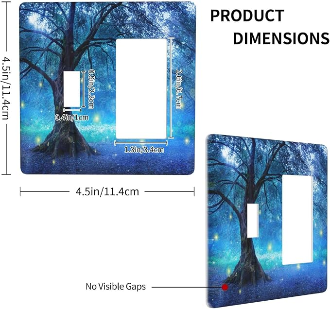 Light Switch Cover Fantasy Fairy Tree In Mystic Forest 2 Gang Toggle Rocker - Image 4
