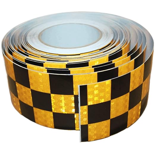 Reflective Tape Yellow Black 3 inch X 166 feet, Outdoor Waterproof Hazard by tuyrchu