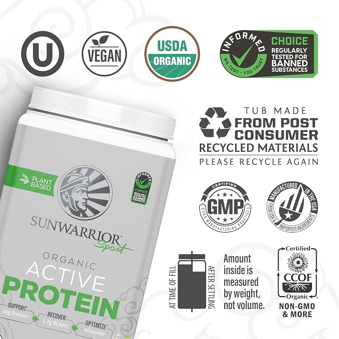 Sunwarrior Organic Plant Based Protein Powder | Vegan Organic Protein Powder - Image 4