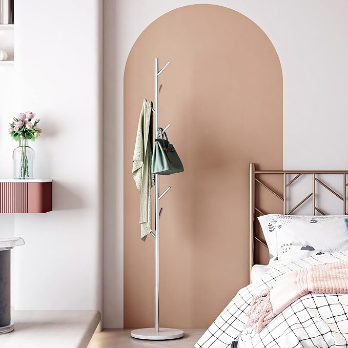 Silver Coat Racks, Metal Coat Rack Freestanding - Image 6