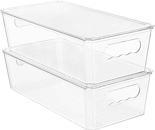 Vtopmart 2pcs Clear Organizers and Storage Bins by Vtopmart