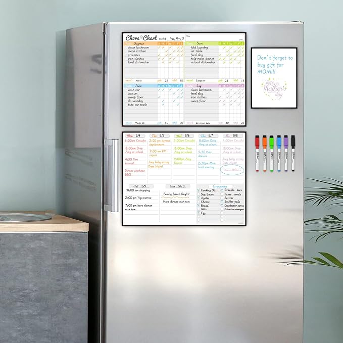 JJPRO Magnetic Dry Erase Chore Chart and Weekly Calendar Set - Image 6