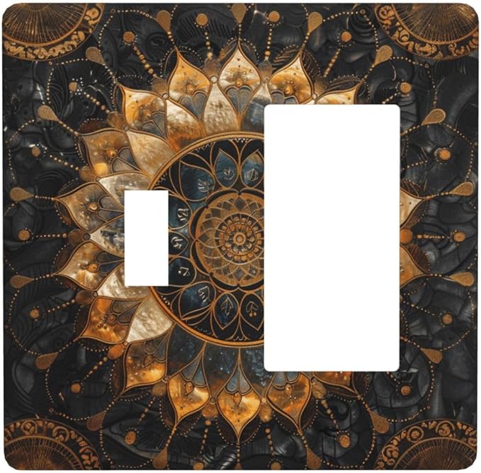 Cool Colorful Mandal Flowers Boho Floral Outlet Covers 1 Toggle 1 Rocker by Unknown