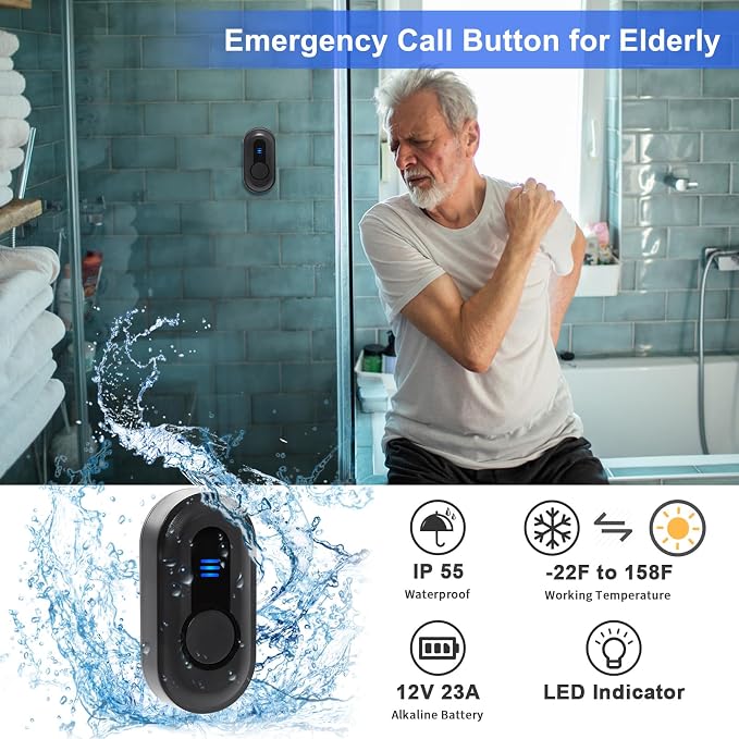 Caregiver Pager Wireless Call Button Emergency Life Alert Systems 500Ft Range - Image 6