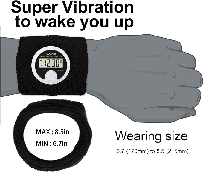 Coolfire - Vibrating Alarm Clock Sweatband, Silent Wake Yourself Up Wristband - Image 4