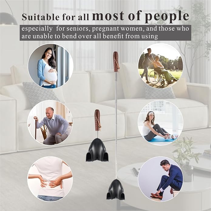 Shoe Horn Long Handle for Seniors-10-31 Telescopic Shoehorns For Men Pregnant - Image 7