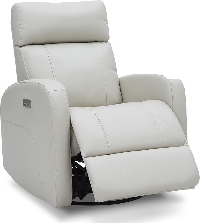 CHITA Genuine Leather Power Swivel Glider Recliner Chair by CHITALIVING