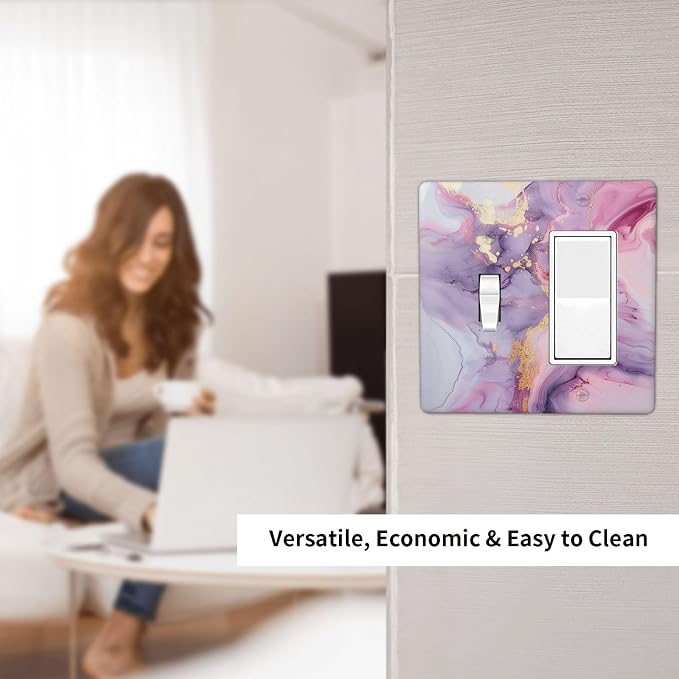 Outlet Covers Pink Marble Abstract Purple Gold Texture 1 Toggle 1 Rocker - Image 6