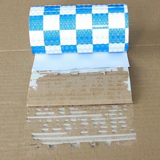 Reflective Tape Blue and White 6 inch X 10 feet, Outdoor Waterproof Hazard - Image 2