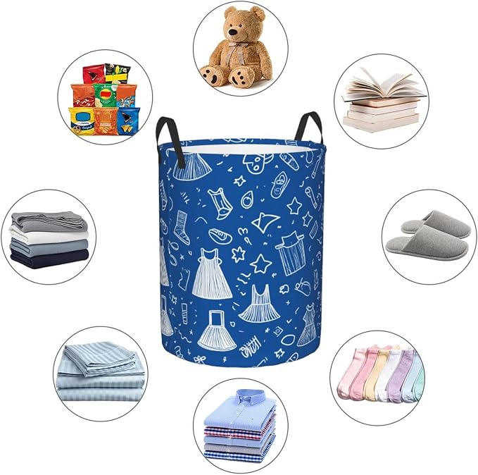 Laundry Basket Colorful Lin Collapsible Large Capacity, Dirty Clothes Basket - Image 2