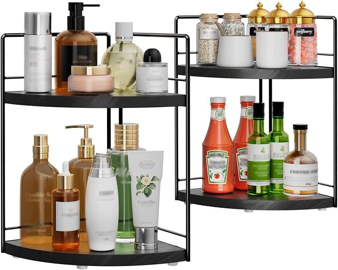 2 Pack Bathroom Counter Organizer, 2 Tier Corner Bathroom Counter Organizer by BSTSLL