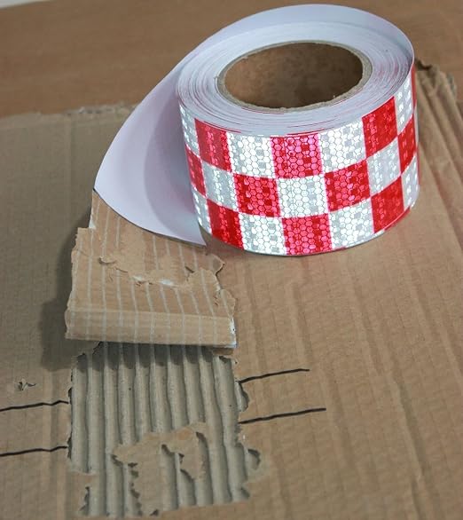 Red and White Reflective Tape Outdoor Waterproof 3 inch X 166 feet, High - Image 2