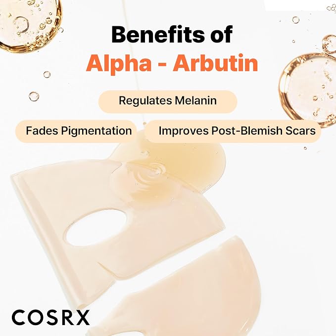 COSRX The Alpha-Arbutin Discoloration Care Hydrogel Face Masks Skincare 3 EA - Image 4