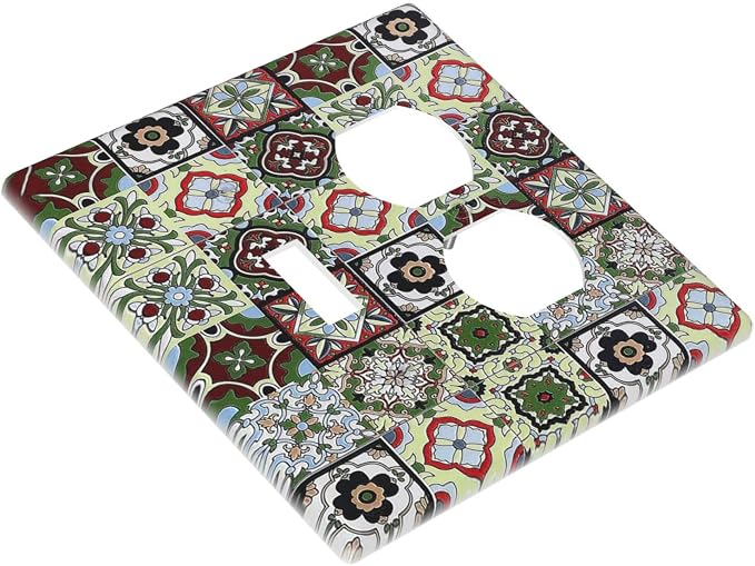 Wallplates Talavera Tile Decal 1 Toggle 1 Duplex Switch Plate Electrical GFCI - Image 3