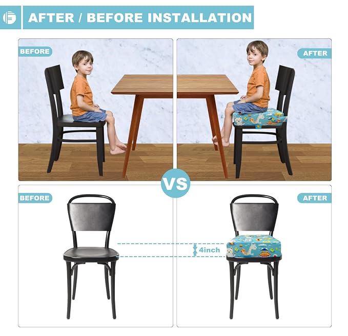 Toddler Booster Seat for Dining Table, Portable Booster Seat for Kitchen Chair - Image 5