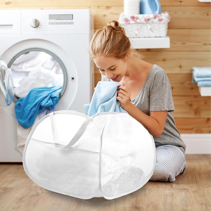 2 Pack Collapsible Laundry Baskets, 90L Large Foldable Laundry Basket, Durable - Field & Grace