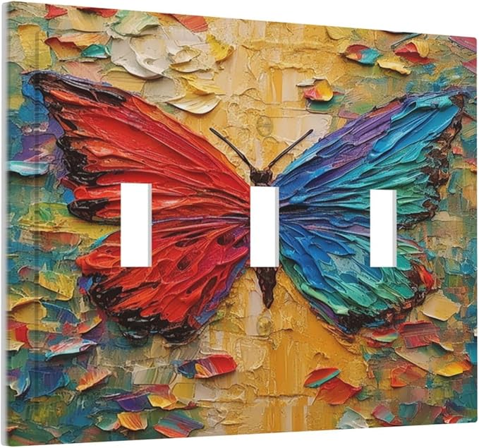 Decorative Switch Plates Colorful Butterfly Animal Insects Wall Art Abstract 3 - Image 2