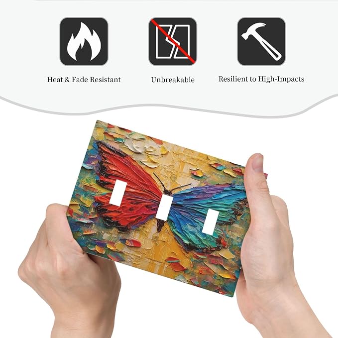Decorative Switch Plates Colorful Butterfly Animal Insects Wall Art Abstract 3 - Image 6