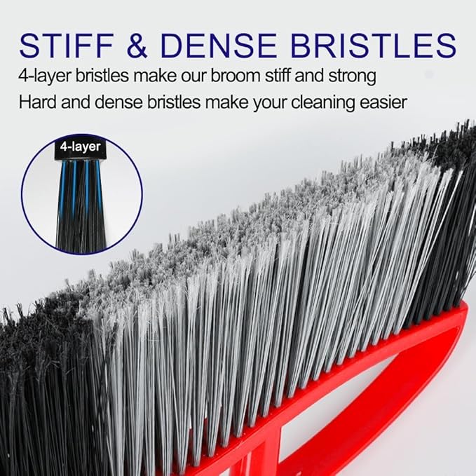 2-Pack Outdoor Heavy Duty Broom Set, 15.7" Wide Angle All-Terrain Sweepers - Image 5