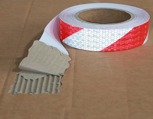 Red and White Reflective Tape Outdoor Waterproof 1 inch X 166 feet, High - Image 2