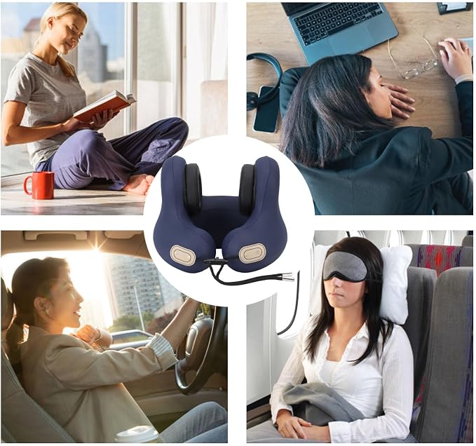 Travel Neck Pillow, 360 Degree Comfort Portable Neck Pillow Airplane Sleeping - Image 4