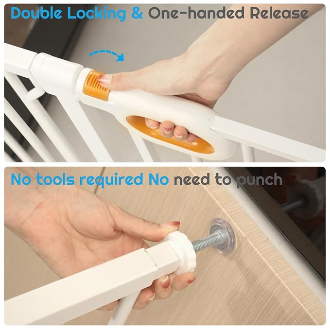 Baby Gate for Stairs 29-52 Inch Wide, Safety Gate for Baby Adjustable Pet Gate - Image 4