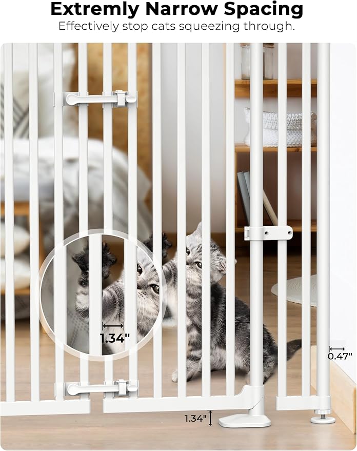 Extra Tall Cat Gate for Doorway: 74.8"-90.5" Tall Cat Gates for Pet 30.3"-38.2" - Image 4