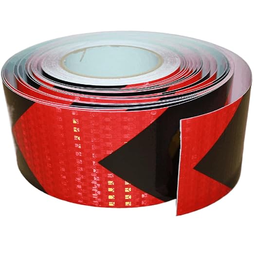 Red Black Reflective Tape 3 inch X 166 feet, Outdoor Waterproof Hazard by tuyrchu