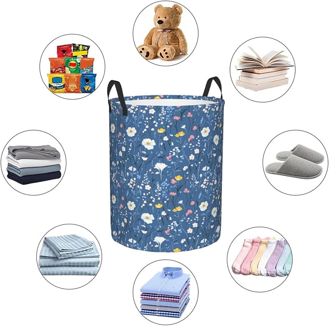 Laundry Basket Wildflowers Collapsible Large Capacity, Dirty Clothes Basket - Image 2