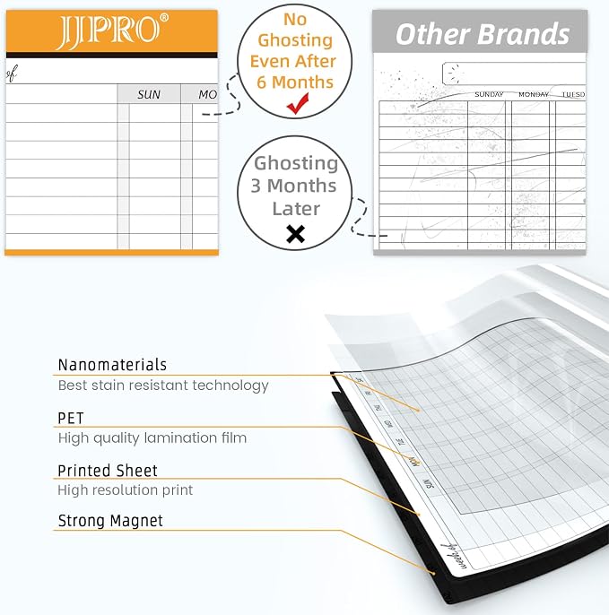 JJPRO Magnetic Dry Erase Chore Chart and Monthly Planner Whiteboard Bundle - Image 3
