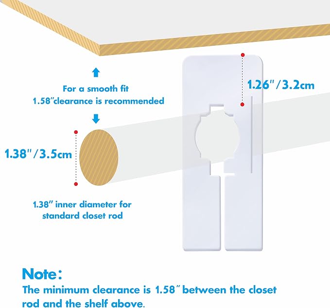 8 PCS Closet Rack Dividers, Wardrobe partition Board White Rectangular Clothing - Image 3