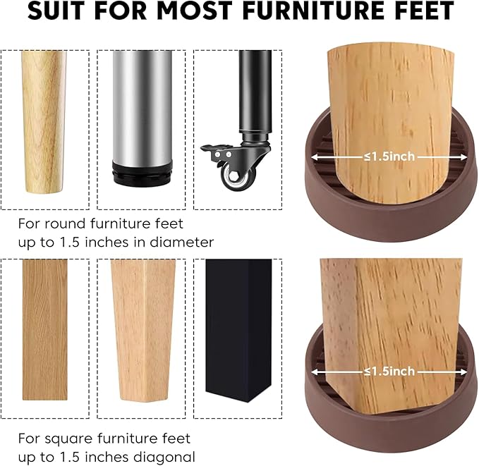 1.5" x 1.5" Rubber Furniture Pads - Image 6