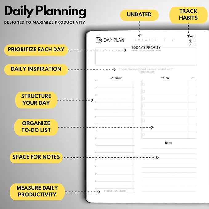 Undated Daily Planner – 6-Month A5 Productivity Organizer - Image 6