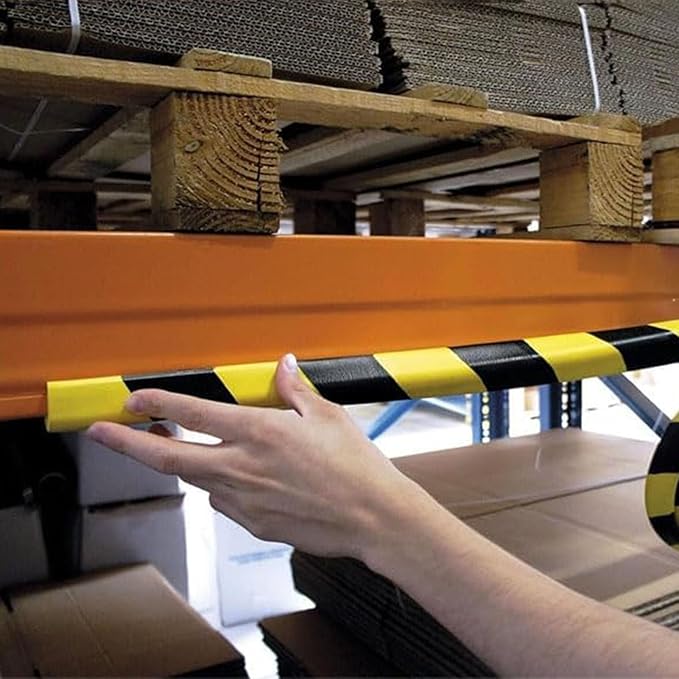 Wall Edge Corner Guards, 196.9in/5m Yellow Black Safety Bumpers, Self-Adhesive - Image 2