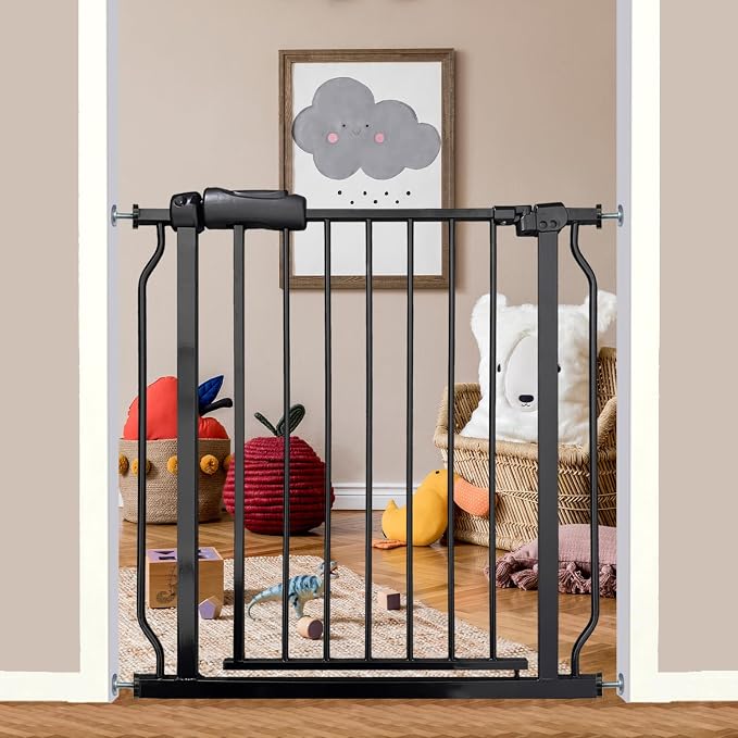 29-34 Inch Baby & Dog Gate, Pressure Mounted Auto Close, Walk Through Safety by Ghthes+Felle