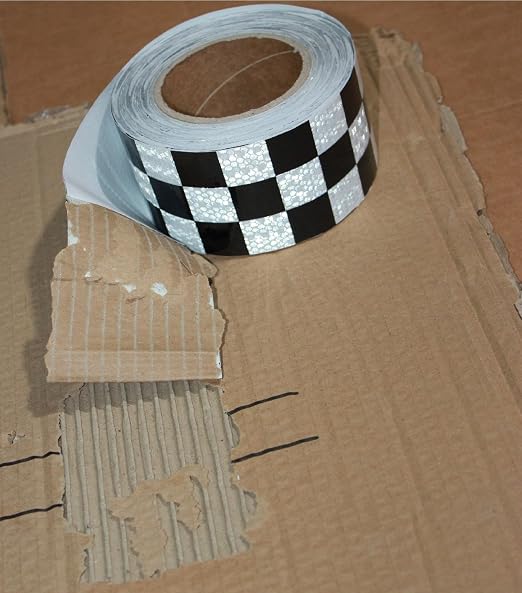Black White Reflective Tape Outdoor Waterproof 3 inch X 66 feet, High - Image 2