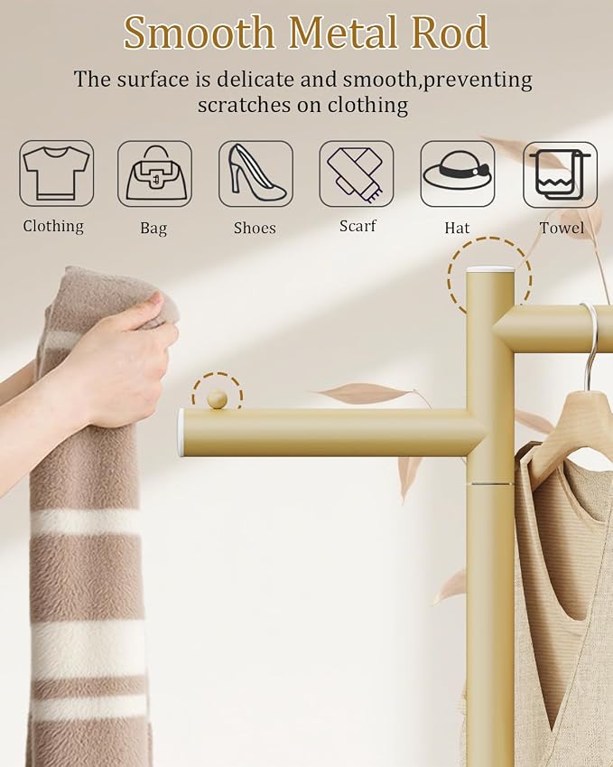 Free-standing Metal Coat Racks, Modern Garment Rack, Z-shaped Coat Tree - Image 7