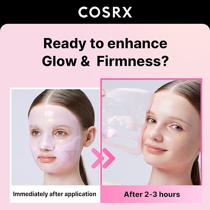 COSRX Pink Peptides Collagen Lifting Glow Hydrogel Face Masks Skincare 3 EA - Image 2