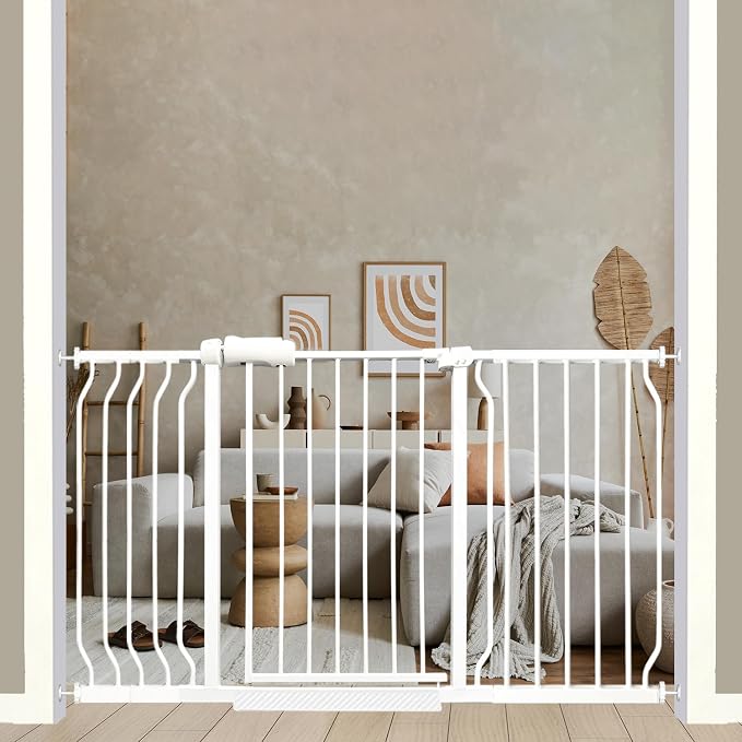 53-57.5 Inch Extra Wide Baby Gate, Auto Close Pet Gate, Pressure Mounted No by Ghthes+Felle