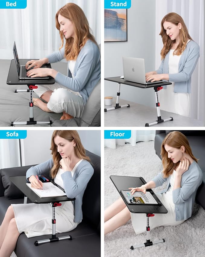 SAIJI Laptop Bed Tray Table, Adjustable Home Office Standing Desk Portable - Image 8