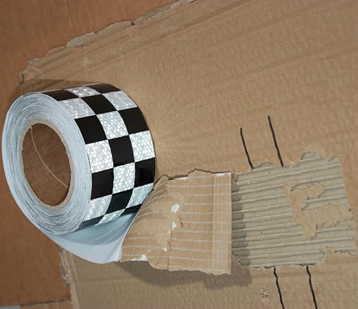 Black White Reflective Tape Outdoor Waterproof 3 inch X 166 feet, High - Image 2