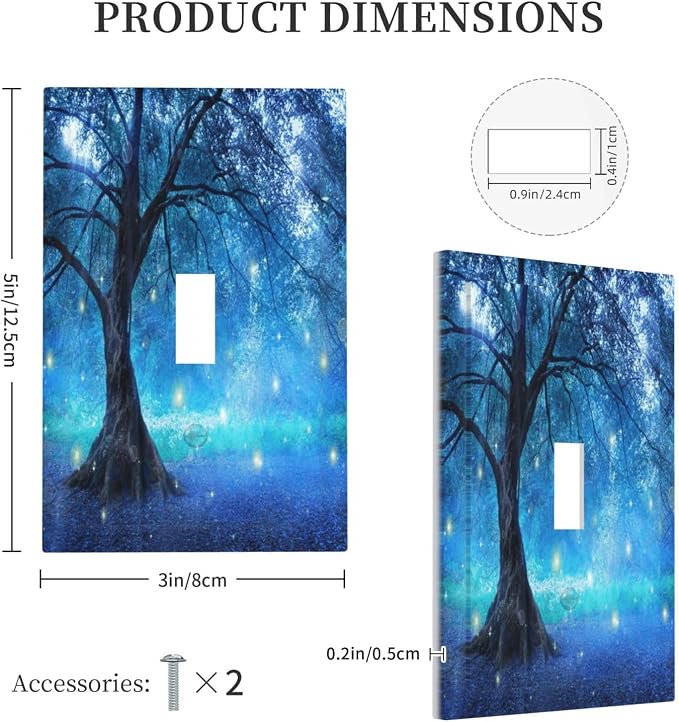 Light Switch Cover Fantasy Fairy Tree In Mystic Forest 1 Gang Wall Plate Cover - Image 5