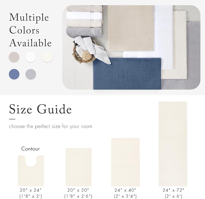 Madison Park Marshmallow Bathroom Rug Non Slip, Luxrurious Plush Bath Mat - Image 6