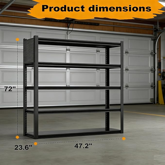 2 Sets Storage Shelves with Pegboard, 72“*48" Wide 24”Heavy Duty Garage - Image 3