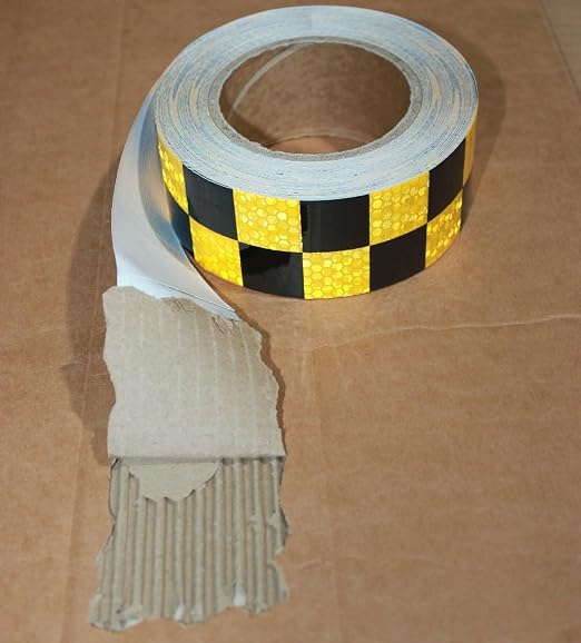 Yellow Black Reflective Tape 2 inch X 166 feet, Outdoor Waterproof Hazard - Image 2